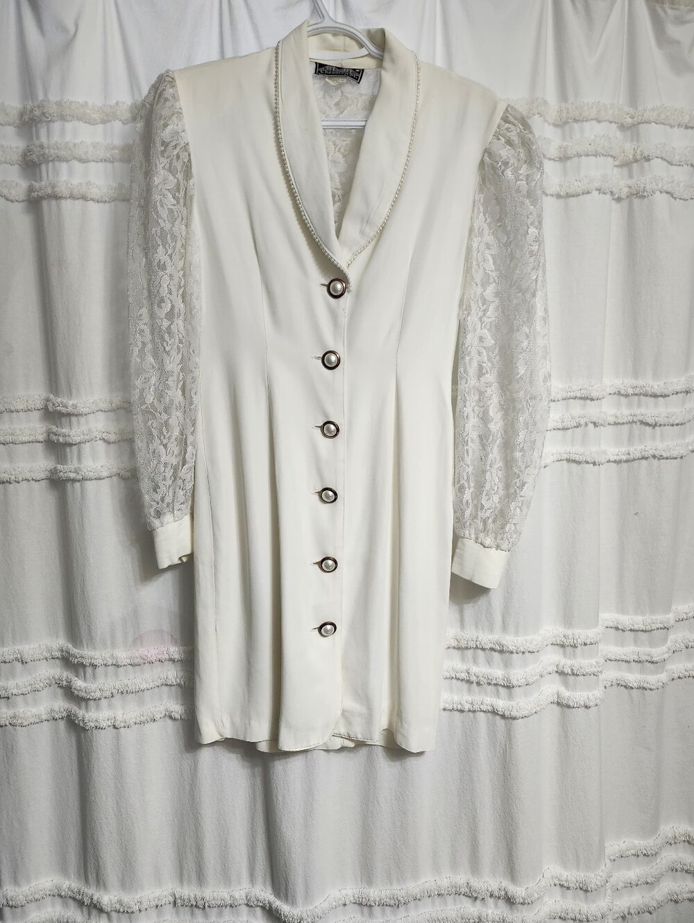 1970's Stunning Blazer/dress With Large Pearl And Brass Buttons. *As Is*